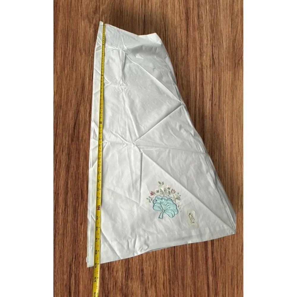 Vtg Lavorazione a Mano White Cotton Lightweight‎ Bed Sheet 106